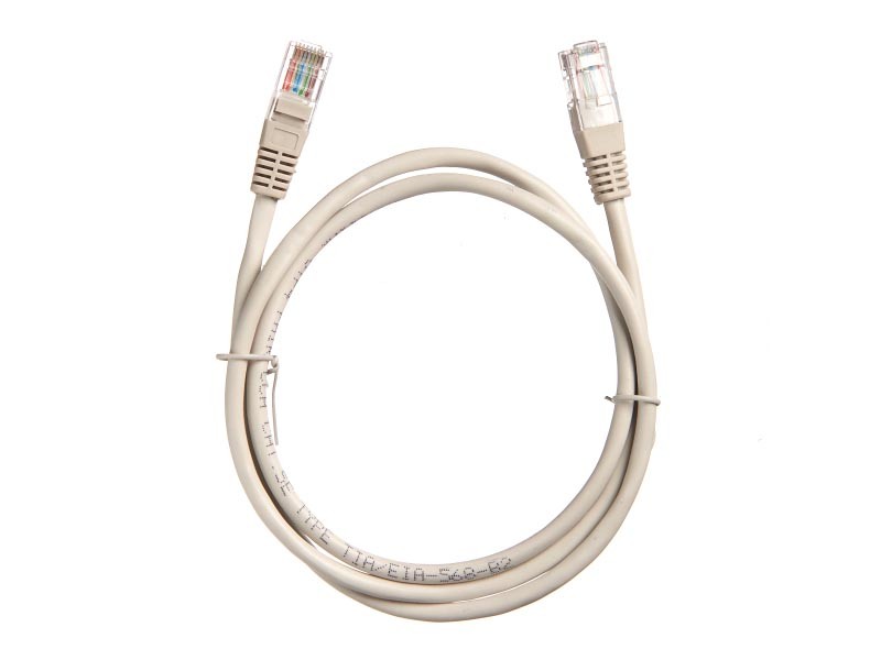 Патч-корд, UTP4, cat.5е, 1м, CCA, LSZH, литой коннектор, серый, TechnoLink