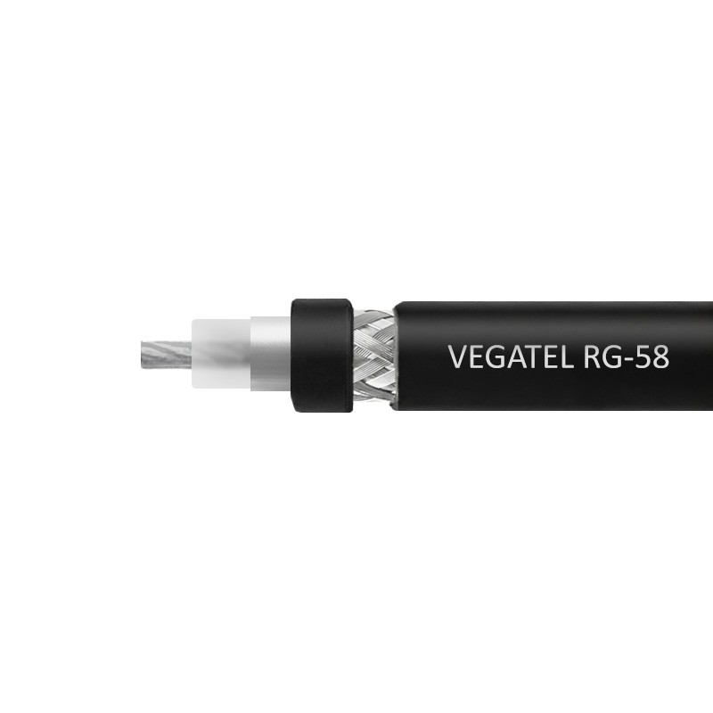 Кабель RG-58 A/U Cu многожильный VEGATEL 50 Ом PVC