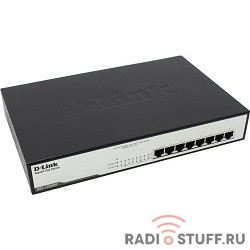 DGS-1008MP/A2A/B1A D-Link коммутатор с 8 портами 10/100/1000Base-T с поддержкой PoE 802.3af/802.3at (30 Вт, PoE бюджет 140 Вт) и функцией энергосбережения