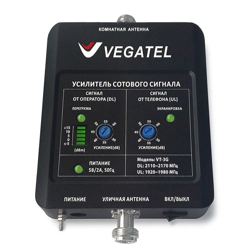 Репитер Vegatel VT-2100 (LED), 3G/UMTS, усиление 60 дБ