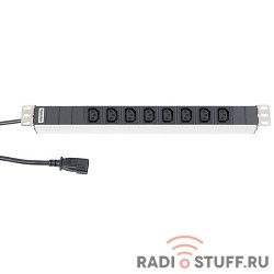 Блок розеток 19", горизонтальный, 8 C13, 10A, шнур 2.5м, Hyperline