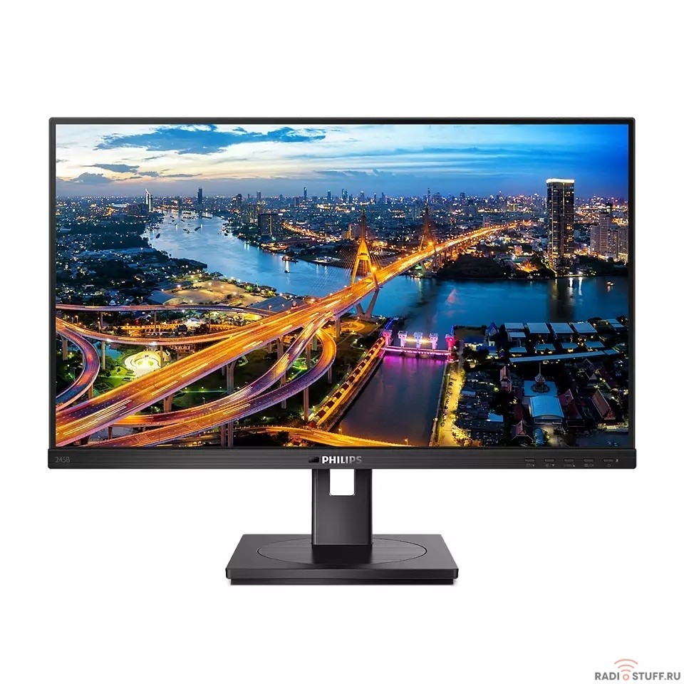 LCD PHILIPS 23.8" 245B1 Black с поворотом экрана {IPS 2560x1440 75Hz 4ms 178/178 250cd DVI HDMI1.4 DisplayPort1.2 4xUSB3.2 MM}