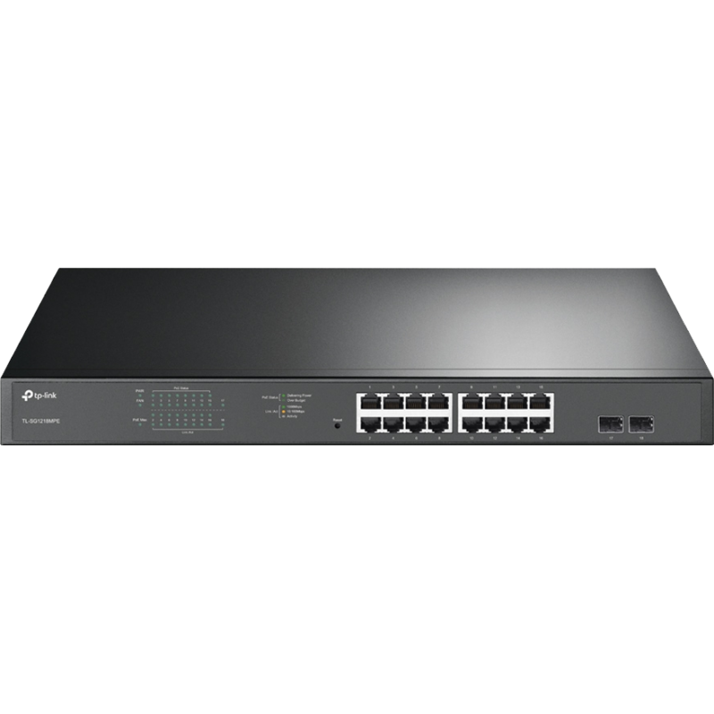 TP-Link TL-SG1218MPE JetStream 16-портовый Easy Smart гигабитный PoE+ коммутатор с 2 SFP-слотами SMB