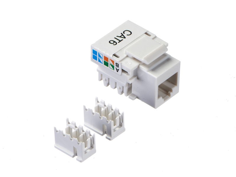 Модуль Keystone неэкранированный, RJ45, cat.6, 90°, 110/Krone тип, под инструмент, белый